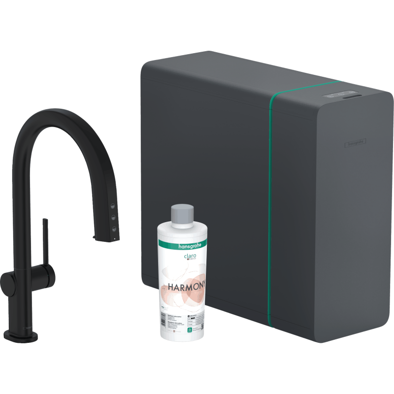 Dřezová baterie Hansgrohe Aqittura bez výpusti matná černá 76836670