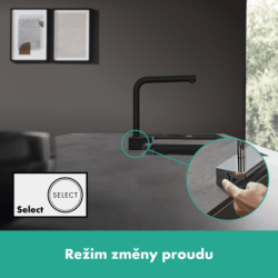 Dřezová baterie Hansgrohe Aquno s vytahovací sprškou, 2 proudy černý mat 73836670