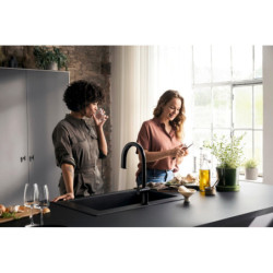 Dřezová baterie Hansgrohe Aqittura bez výpusti matná černá 76800670