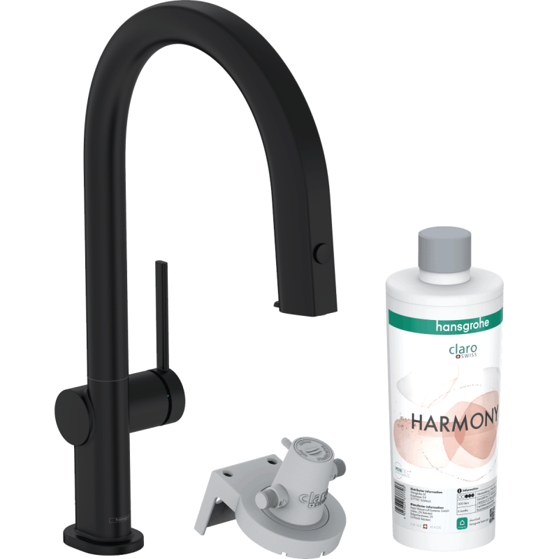 Dřezová baterie Hansgrohe Aqittura bez výpusti matná černá 76800670