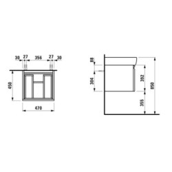 Koupelnová skříňka pod umyvadlo Laufen Pro 47x45x39 cm bílá lesk H4830230954751