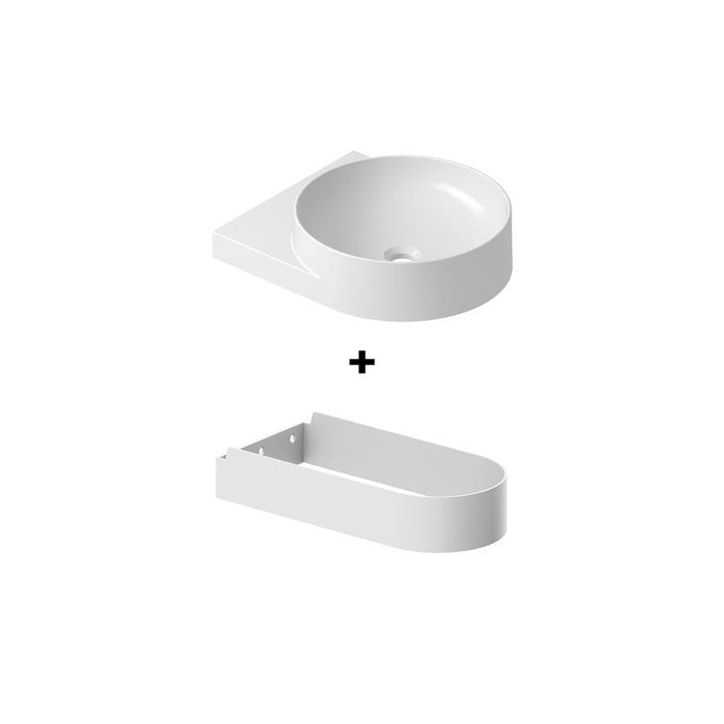 Umyvadlo Ravak Yard 40,5x12,5x50 cm s bílou konzolí X000001529