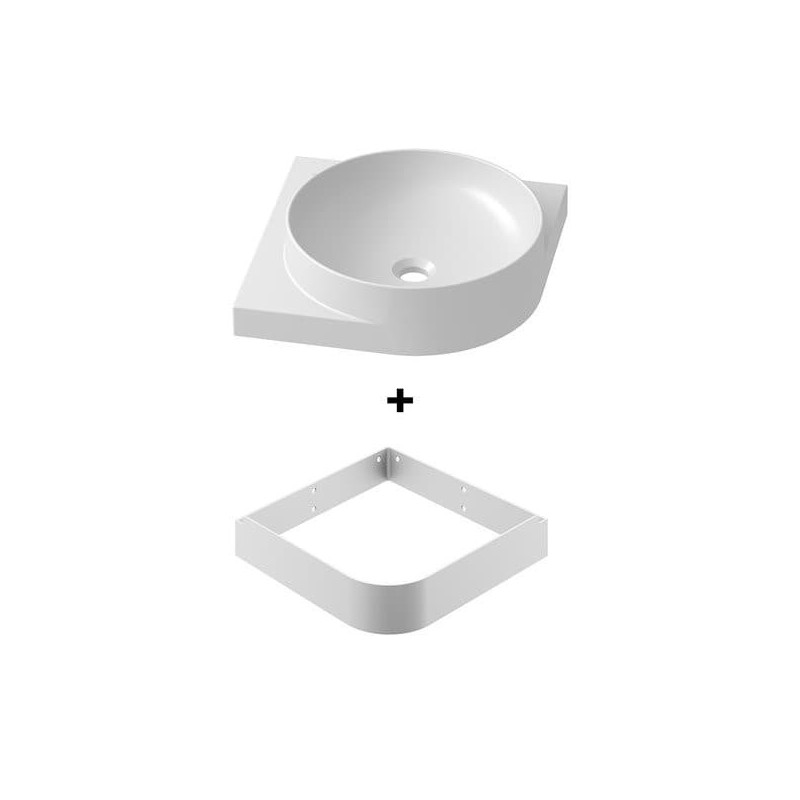 Umyvadlo Ravak Yard 45x12,5x45 cm s bílou konzolí X000001526