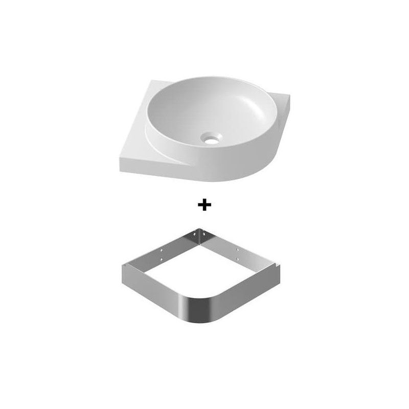 Umyvadlo Ravak Yard 45x12,5x45 cm s nerezovou konzolí X000001528