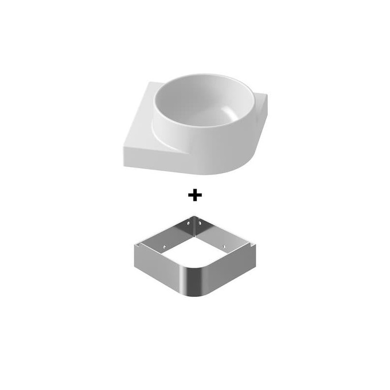 Umývátko Ravak Yard 28x12,5x28 cm s nerezovou konzolí X000001525