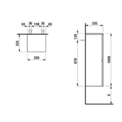 Koupelnová skříňka nízká Laufen Pro 35x33,5x100 cm bílá lesk H4831110954751
