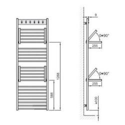 Radiátor ISAN Flexi s háčky 173,5x60 cm šampaň středové připojení DFLH17350600CHAS