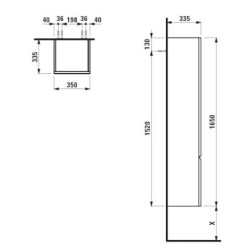 Koupelnová skříňka vysoká Laufen Pro 35x33,5x165 cm bílá H4831210954631
