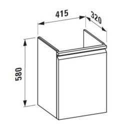 Koupelnová skříňka pod umyvadlo Laufen Pro S 41,5x32,1x58 cm multicolor H4833020969991