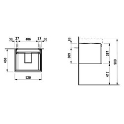 Koupelnová skříňka pod umyvadlo Laufen Pro S 52x45x39 cm bílá lesk H4833510964751