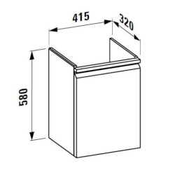 Koupelnová skříňka pod umyvadlo Laufen Pro S 41,5x32,1x58 cm grafit mat H4833010964801