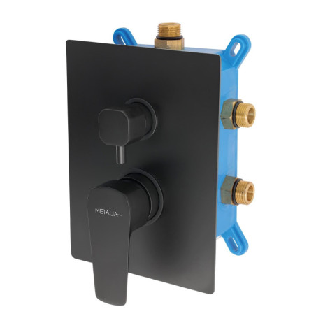 Sprchová a vanová baterie Novaservis Metalia 58 včetně podomítkového tělesa černá BOX58051RX,5