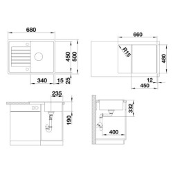 Dřez Blanco Zia 45 S Compact antracit 524711
