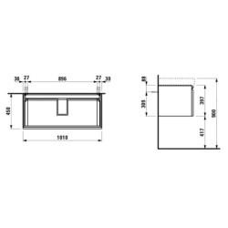 Koupelnová skříňka pod umyvadlo Laufen Pro S 101x45x39 cm bílá lesk H4835510964751