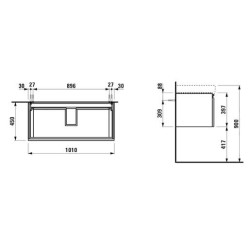 Koupelnová skříňka pod umyvadlo Laufen Pro S 101x45x39 cm bílá lesk H4835520964751