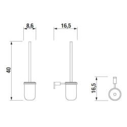 Wc štětka Jika Basic chrom H3843A10040001