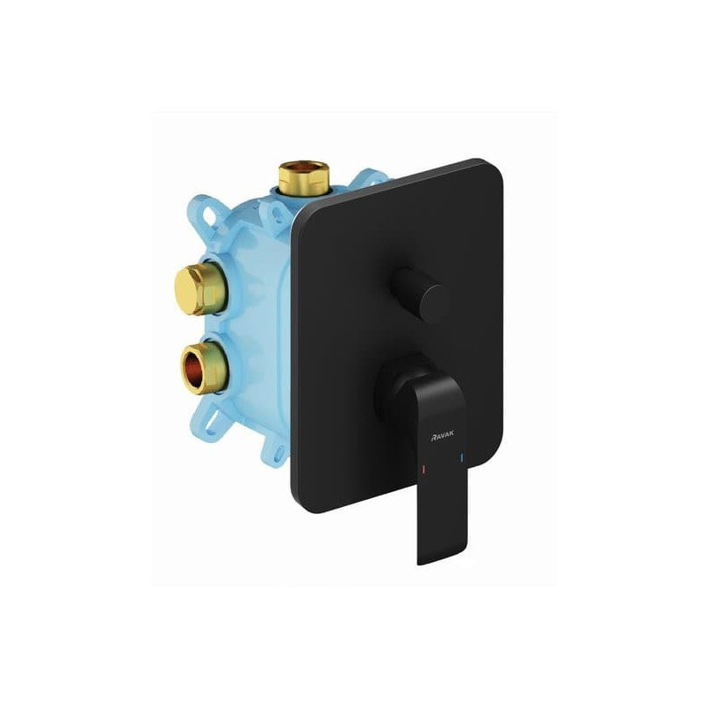 Sprchová a vanová baterie Ravak FLAT bez podomítkového tělesa černá X070179