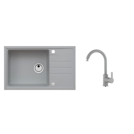Set dřezu a baterie Alveus Intermezzo 130 + Tonia / 81 beton SETA026