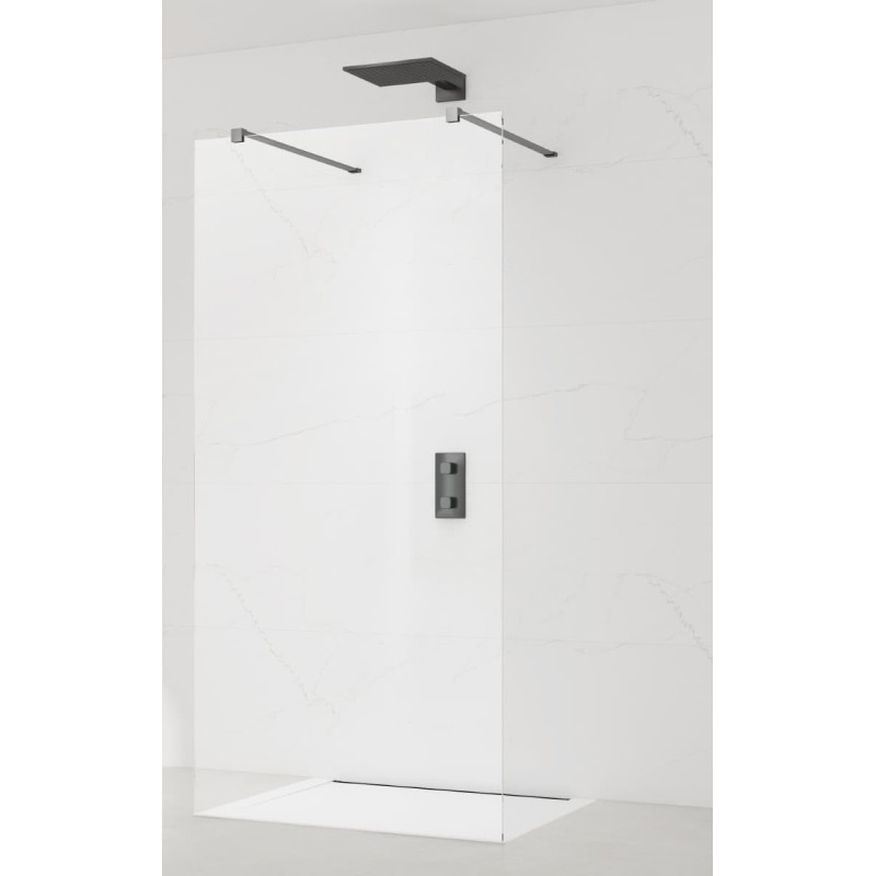 Sprchová zástěna Walk-in 100 cm SAT v barvě profilu Gun metal SATBWI100ZAVGM