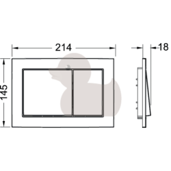 Ovládací tlačítko Tece Base plast chrom mat 9240702