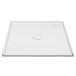 MIRAI sprchová vanička z litého mramoru do niky, 80x80x1,8cm, bílá Polysan 73182ATYP