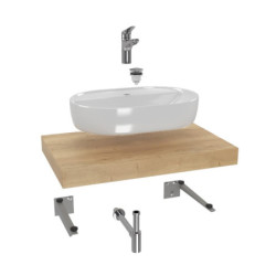 Koupelnová sestava Siko s deskou pod umyvadlo Dolce 80x8x50 cm dub halifax KSETDO2