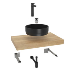 Koupelnová sestava Siko s deskou pod umyvadlo Dolce 80x8x50 cm dub halifax KSETDO10