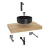 Koupelnová sestava Siko s deskou pod umyvadlo Dolce 80x8x50 cm dub halifax KSETDO10