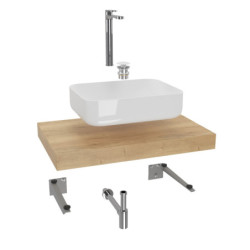 Koupelnová sestava SAT s deskou pod umyvadlo Dolce 80x8x50 cm dub halifax KSETDO5