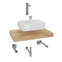 Koupelnová sestava Siko s deskou pod umyvadlo Dolce 80x8x50 cm dub halifax KSETDO6