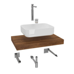 Koupelnová sestava SAT s deskou pod umyvadlo Dolce 80x8x50 cm dub charleston KSETDO7
