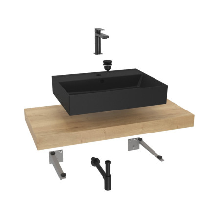 Koupelnová sestava SAT s deskou pod umyvadlo Dolce 100x8x50 cm dub halifax KSETDO15