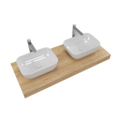 Koupelnová sestava SAT s deskou pod umyvadlo Dolce 120x8x50 cm dub halifax KSETDO17