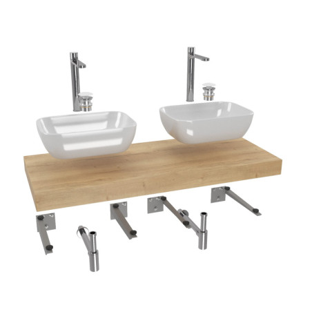 Koupelnová sestava SAT s deskou pod umyvadlo Dolce 120x8x50 cm dub halifax KSETDO17