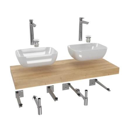 Koupelnová sestava Siko s deskou pod umyvadlo Dolce 120x8x50 cm dub halifax KSETDO18