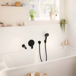 Sprchová a vanová baterie Hansgrohe Rebris S bez podomítkového tělesa matná černá 72467670