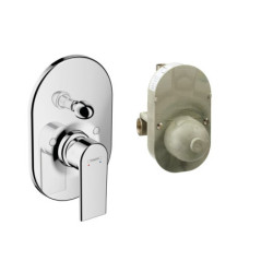 Sprchová a vanová baterie Hansgrohe Vernis Shape včetně podomítkového tělesa chrom 71472000