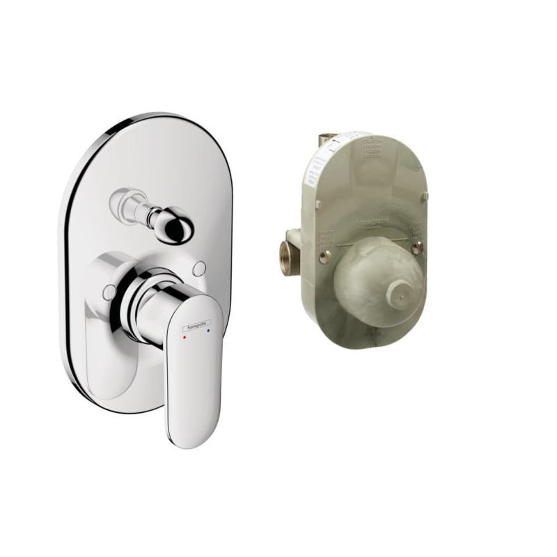 Sprchová a vanová baterie Hansgrohe Vernis Blend včetně podomítkového tělesa chrom 71473000