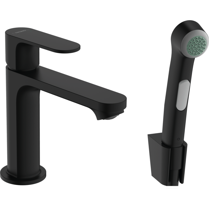 Umyvadlová baterie Hansgrohe Rebris S s bidetovou sprškou matná černá 72215670