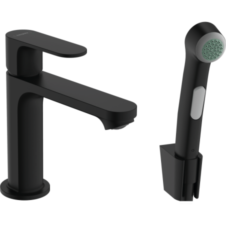 Umyvadlová baterie Hansgrohe Rebris S s bidetovou sprškou matná černá 72215670