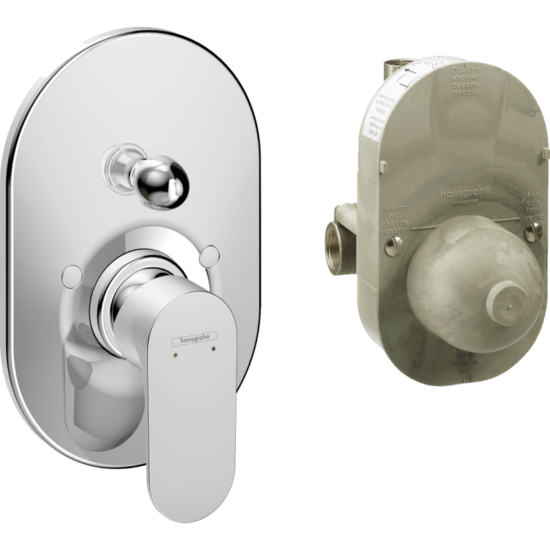 Sprchová a vanová baterie Hansgrohe Rebris S včetně podomítkového tělesa chrom 72448000