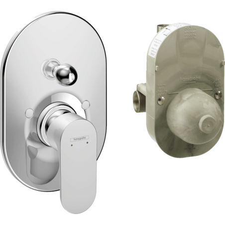 Sprchová a vanová baterie Hansgrohe Rebris S včetně podomítkového tělesa chrom 72448000