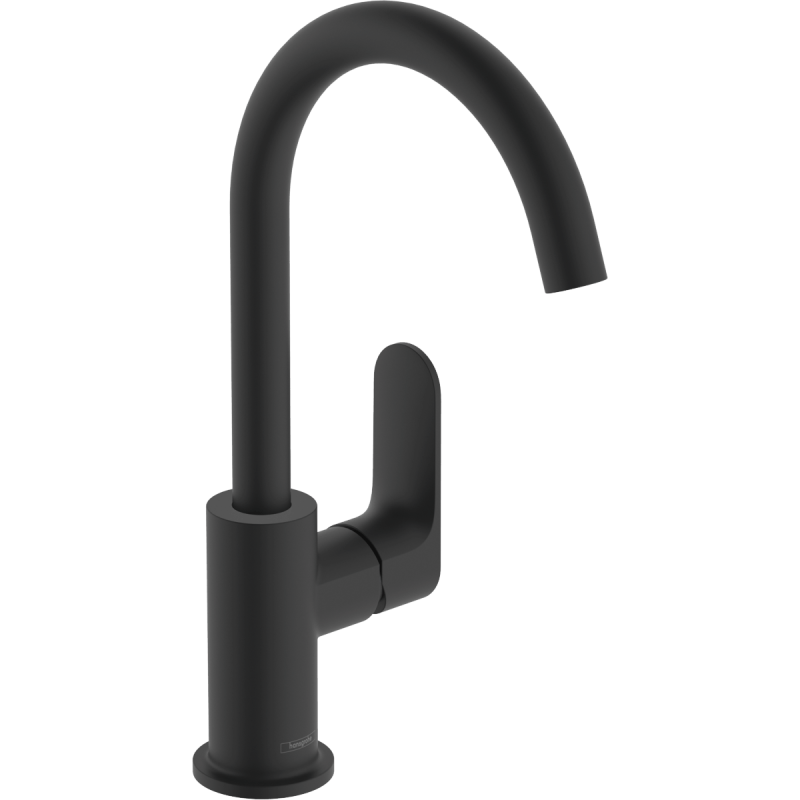 Vysoká umyvadlová baterie Hansgrohe Rebris S s výpustí matná černá 72536670