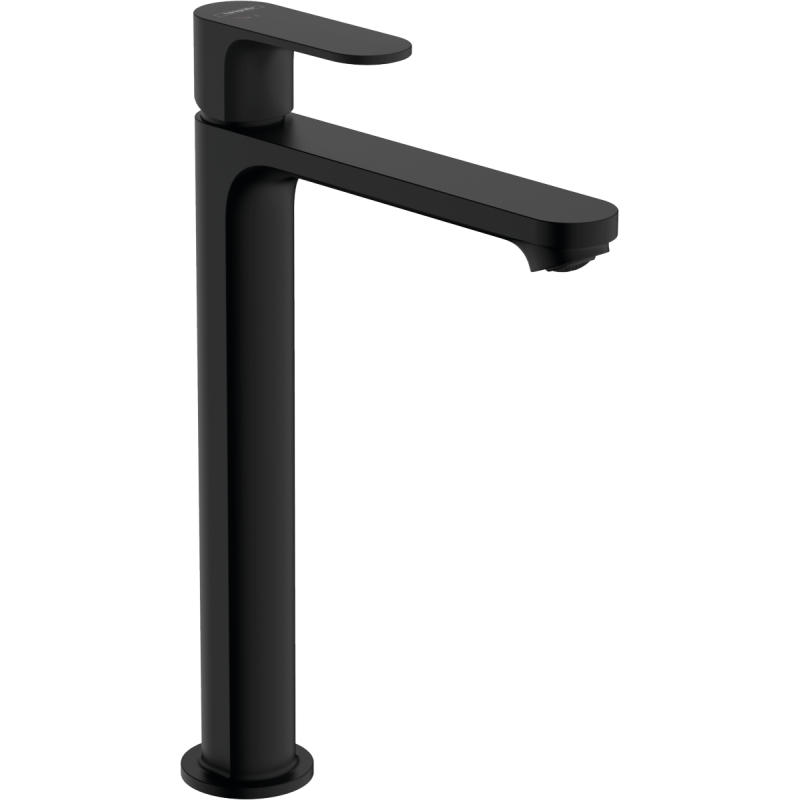 Vysoká umyvadlová baterie Hansgrohe Rebris S s výpustí matná černá 72580670