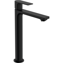 Vysoká umyvadlová baterie Hansgrohe Rebris E s výpustí matná černá 72581670