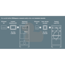 Ovládací tlačítko Tece Square sklo nerez mat 9240801