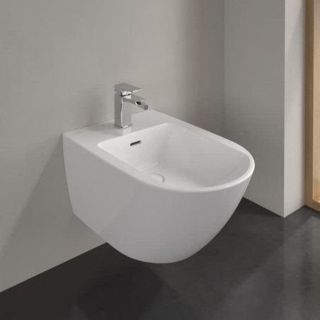 Villeroy & Boch Subway 3.0 - Závěsný bidet 560x375 mm, s přepadem, otvor pro baterii, alpská bílá 44700001