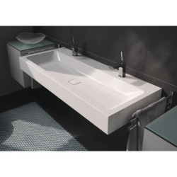 Umyvadlo Kaldewei Cono 3091 120x50 cm alpská bílá se dvěma otvory pro baterii 902706043001