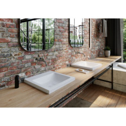 Umyvadlo na desku Kaldewei Cono 3083 60x50 cm alpská bílá bez otvoru pro baterii, bez přepadu 901906003001