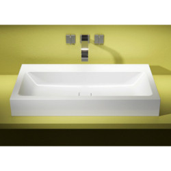 Umyvadlo na desku Kaldewei Cono 3086 90x50 cm alpská bílá bez otvoru pro baterii, bez přepadu 902206003001